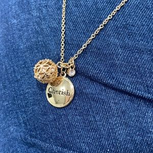 Gold Cherish Charm necklace